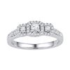 0.38 CTW Diamond 3-stone Bridal Engagement Ring 10KT White Gold - REF-34W4K