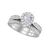 1 CTW Pear Diamond Bridal Wedding Engagement Ring 14KT White Gold - REF-209F9N