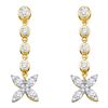 0.75 CTW Diamond Flower Cluster Dangle Earrings 10KT Yellow Gold - REF-38X9Y