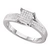 0.15 CTW Diamond Square Cluster Ring 10KT White Gold - REF-22N4F