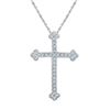 Image 1 : 0.20 CTW Diamond Gothic Cross Pendant 10KT White Gold - REF-16W4K