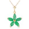 Genuine 1.40 ctw Emerald Necklace Jewelry 14KT Yellow Gold - REF-30N7R