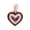 Image 1 : 0.20 CTW Red Color Diamond Small Heart Pendant 10KT Rose Gold - REF-19W4K
