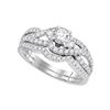 1 CTW Diamond Bridal Wedding Engagement Ring 14KT White Gold - REF-139N5F