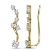 Image 1 : 0.73 CTW Diamond Climber Earrings 10KT Yellow Gold - REF-59M9H