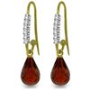 Genuine 4.68 ctw Garnet & Diamond Earrings Jewelry 14KT Yellow Gold - REF-40Z7N