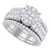 1.5 CTW Princess Diamond Soleil Bridal Engagement Ring 14KT White Gold - REF-172W4K