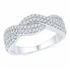 Image 1 : 0.50 CTW Diamond Crossover Ring 10KT White Gold - REF-32F9N