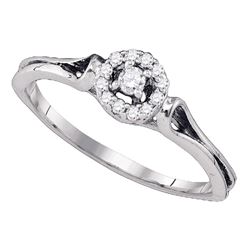 0.10 CTW Diamond Solitaire Bridal Engagement Ring 10KT White Gold - REF-12W2K