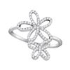 0.20 CTW Diamond Flower Star Cluster Ring 10KT White Gold - REF-22K4W