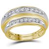 Image 1 : 0.50 CTW His & Hers Diamond Matching Ring 10KT Yellow Gold - REF-44Y9X