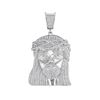 1.9 CTW Mens Diamond Jesus Head Pendant 10KT White Gold - REF-112K5W