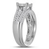 Image 2 : 1.04 CTW Princess Diamond Cluster Bridal Engagement Ring 14KT White Gold - REF-82Y4X