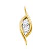 0.24 CTW Diamond 2-stone Hearts Together Pendant 14KT Yellow Gold - REF-26W3K