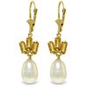 Genuine 9.35 ctw Pearl & Citrine Earrings Jewelry 14KT Yellow Gold - REF-26K6V