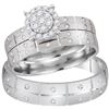 Image 1 : 0.34 CTW His & Hers Diamond Cluster Matching Bridal Ring 14KT White Gold - REF-75Y2X