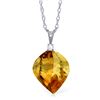 Genuine 11.80 ctw Citrine & Diamond Necklace Jewelry 14KT White Gold - REF-30Z2N