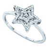 0.05 CTW Diamond Star Ring 10KT White Gold - REF-8Y9X