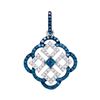 Image 1 : 0.50 CTW Blue Color Diamond Square Cluster Pendant 10KT White Gold - REF-22H4M