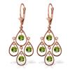 Genuine 2.4 ctw Peridot Earrings Jewelry 14KT Rose Gold - REF-54W9Y