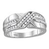 0.26 CTW Mens Diamond Two Row Wedding Anniversary Ring 10KT White Gold - REF-37M5H