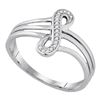 Image 1 : 0.04 CTW Diamond Infinity Strand Ring 10KT White Gold - REF-13W4K