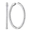 Image 1 : 2.85 CTW Diamond Hoop In/Out Earrings 14KT White Gold - REF-404M9H