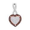 0.25 CTW Red Color Diamond Heart Love Pendant 10KT Rose Gold - REF-25H4M