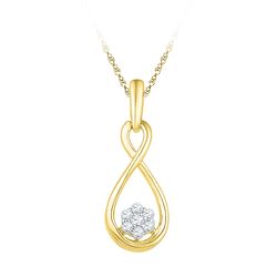 0.12 CTW Diamond Infinity Cluster Pendant 10KT Yellow Gold - REF-13N4F