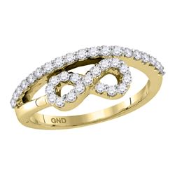 0.51 CTW Diamond Woven Infinity Ring 10KT Yellow Gold - REF-37K5W