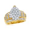 Image 1 : 1.97 CTW Diamond Oval Cluster Bridal Engagement Ring 10KT Yellow Gold - REF-134K9W