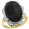 Image 1 : Natural 6.43 ctw onyx & Diamond Engagement Ring 14K Yellow Gold - REF-106M8H