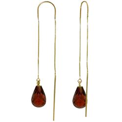 Genuine 4.5 ctw Garnet Earrings Jewelry 14KT Yellow Gold - REF-20Y4F