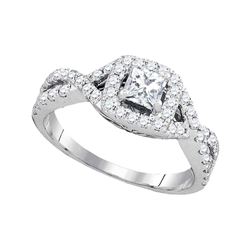 1 CTW Princess Diamond Solitaire Bridal Engagement Ring 14KT White Gold - REF-134K9W