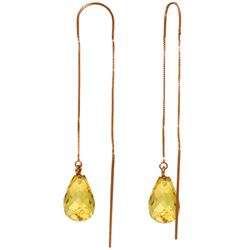 Genuine 4.5 ctw Citrine Earrings Jewelry 14KT Rose Gold - REF-20A4K