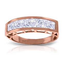 Genuine 2.25 ctw Aquamarine Ring Jewelry 14KT Rose Gold - REF-60V3W