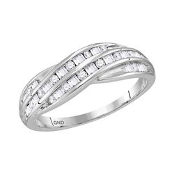 0.33 CTW Diamond Crossover Ring 10KT White Gold - REF-34M4H