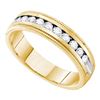 Image 1 : 0.50 CTW Diamond Single Row Wedding Ring 14KT Yellow Gold - REF-75X2Y
