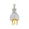 Image 1 : 1.15 CTW Mens Diamond Power Plug Charm Pendant 10KT Yellow Gold - REF-112F5N