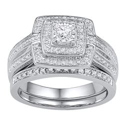 0.33 CTW Diamond Bridal Wedding Engagement Ring 10KT White Gold - REF-49F5N