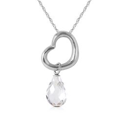 Genuine 2.25 ctw White Topaz Necklace Jewelry 14KT White Gold - REF-27R4P