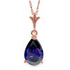 Genuine 1.50 ctw Sapphire Necklace Jewelry 14KT Rose Gold - REF-24X5M