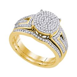 0.50 CTW Diamond Cluster Bridal Engagement Ring 10KT Yellow Gold - REF-52M4H