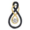 Image 1 : 0.26 CTW Black Color Diamond Double Infinity Cluster Pendant 10KT Yellow Gold - REF-14M9H