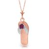 Image 1 : Genuine 0.15 ctw Ruby Necklace Jewelry 14KT Rose Gold - REF-27Z4N