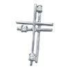 Image 1 : 0.04 CTW Diamond Layered Cross Pendant 14KT White Gold - REF-8H9M