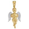 0.25 CTW Mens Diamond Praying Angel Charm Pendant 10KT Yellow Gold - REF-44H9M