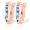 Genuine 1.20 ctw Blue Topaz Earrings Jewelry 14KT Rose Gold - REF-24P5H