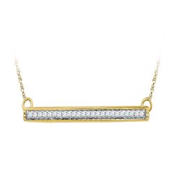 0.10 CTW Diamond Horizontal Bar Pendant 10KT Yellow Gold - REF-19F4N