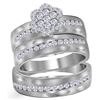 0.76 CTW His & Hers Diamond Matching Bridal Ring 14KT White Gold - REF-131N2F